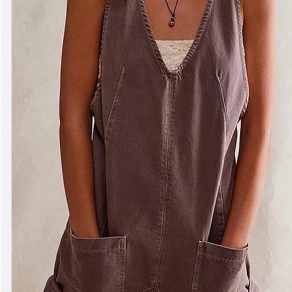 Free People Pants - Free people Brown Short overalls
